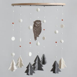 Owl & Trees, Winter Woodland Mobile