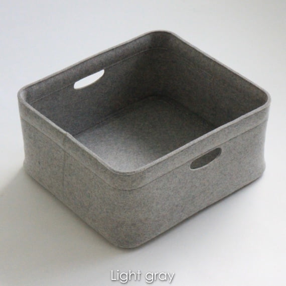 Custom-made bin in light grey