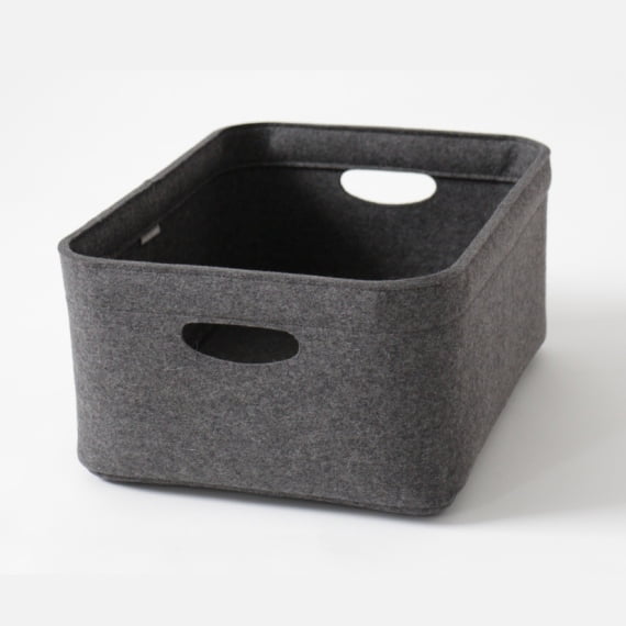 Custom-made bin in dark grey