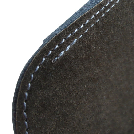 Felt slippers leather bottom, seam detail
