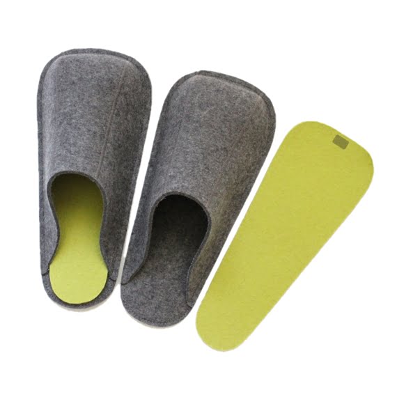 Felt slippers and insole