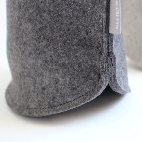 Knitting Bag in dark grey, bottom unfolded