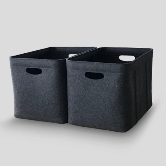 Custom-made bins in dark grey, XL size